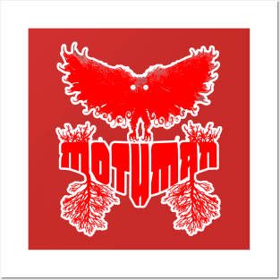 Mothman West Virginia Wing Humanoid Moth Retro Vintage  Red Posters and Art